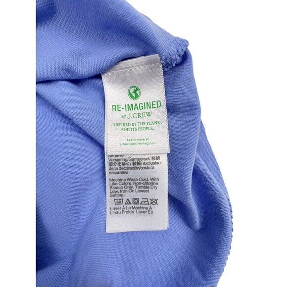 J Crew Smocked Flutter Sleeve Cotton Knit Top Cottage Coquette Periwinkle Blue S - Picture 10 of 11